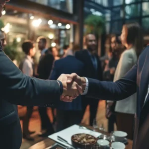 Cogida de mano en un evento